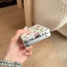 1pc Butterfly & Floral Pattern PC Foldable Phone Case Compatible With Samsung Galaxy Z Flip7/ZFlip6/ZFlip5/ZFlip4/ZFlip3 Leather Protective Cover - Multicolor - View 5