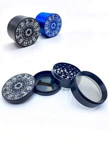 Molinillo de especias de aleación de aluminio de 4 capas con tapa magnética, patrón de constelación, molinillo portátil - Multicolor 1 - Ver 8