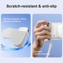 Magnetic Phone Camera Grip With Wireless Remote Control, Strong Magnetic Phone Handle Suitable For Smartphones, Portable Selfie Assistant, Compatible With Magnetic Fill Light, Ergonomic Camera Shutter Grip For Vlog/Travel/Photography - White - View 7