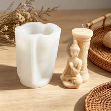 3D Buddha Statue Silicone Candle Mold, Meditation Buddha Figurine Resin Casting Mold, DIY Aromatherapy Candle Making Mould For Home Decor - Buddha - View 4