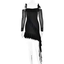 Vestido Nuevo Cuello Recto Espalda Descubierta Corte Sirena - Negro - Ver 9