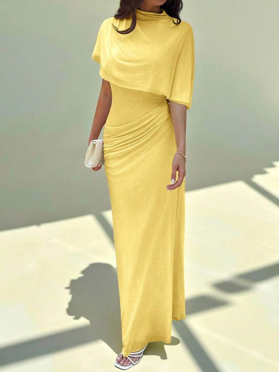 Women Midi Dresses - 鵝黃 - 查看 1