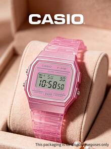 Casio復古數位手錶 鮮豔粉色 Y2K 防水運動錶 男女通用 F-91WS-4 - 粉色 - 查看 1