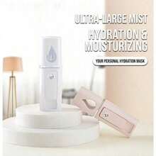 Portable Nano Facial Mist, Mini Facial Steamer With A 20ml Visible Water Tank And Ambient Light. Can Be Used For Eyelash Extensions, Pore Cleansing, Spa-Like Moisturizing, And USB Rechargeable Mini Beauty Device - Cool And Refreshing In Summer. - 彩色 - 查看 6
