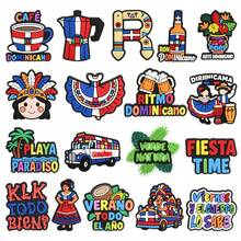 10/14/18PCS Dominican Republic Shoe Charms Set, PVC Shoe Decorations, Shoe Accessories Charms, Gift Idea For Birthday Christmas Party Favors - Multicolor - View 13