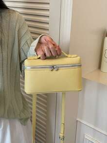 Bolso de mano pequeño de unicolor minimalista para mujer - Amarillo - Ver 6