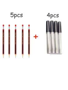 5/10pcs Random Color 2B Mechanical Pencil 2.0mm Thick Refillable Press-Type Pencil For Continuous Writing, Replaceable, Back To School - Multicolor - View 13