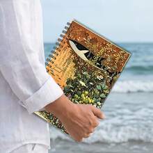 1PC Caderno de Papel A5 Volta às Aulas, Capa com Ilustração de Tema de Baleia Oceânica em Tons Castanhos Vintage, Caderno com Encadernação em Espiral, Adequado para a Época de Volta às Aulas, Época de Abertura Escolar, Registo Diário, Check-In de Leitura - A5 - Ver 5