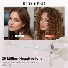 Hatteker 1pc Wool Curl Curling Iron For Women, Wave Fine Curl Egg Curl Electric Curling Wand, Small Curl Pear Blossom Hair Styling Perming Tool - White - View 8