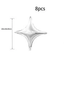 4-Pointed Silver Star Foil Balloons, 26 Inch & 10 Inch, Suitable For Wedding, Baby Shower, Birthday, New Year Party Decoration - Balloon - View 10