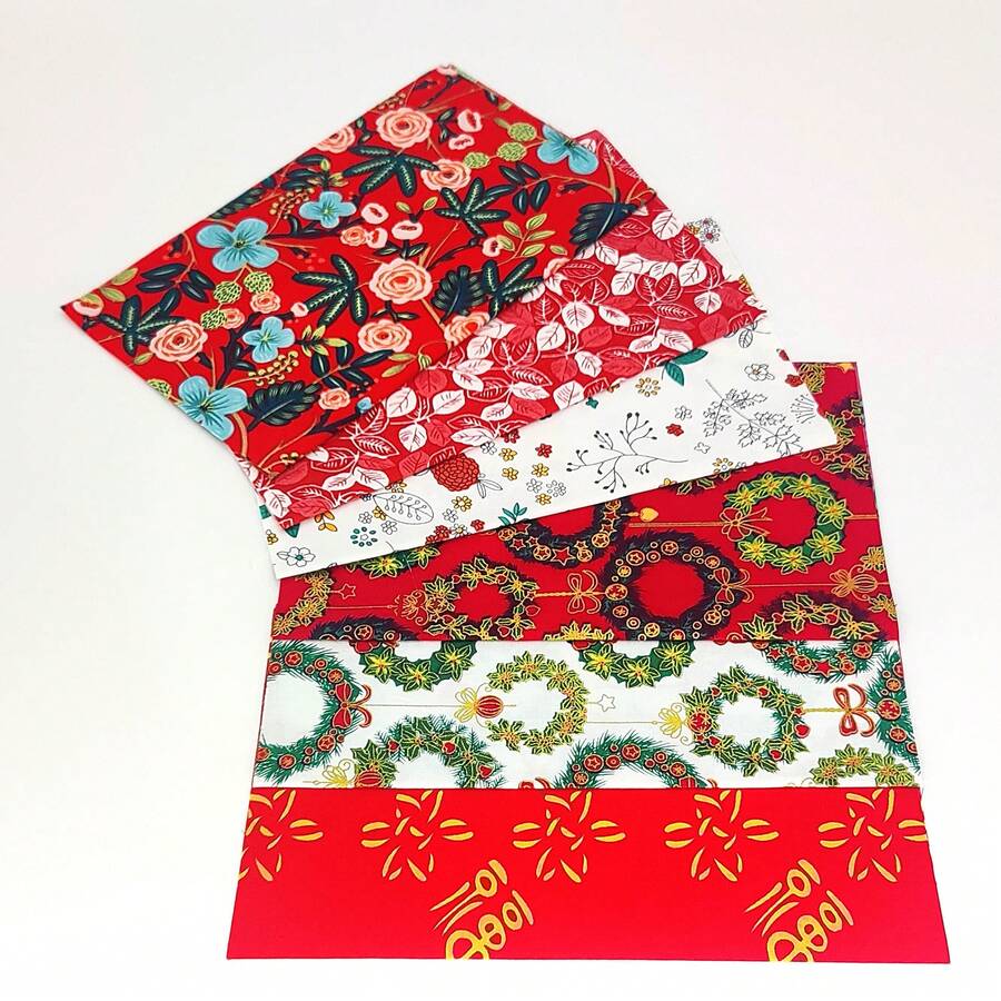 6入/組 金箔系列田園風小花印花布料、花卉心形格紋印花縫製布料、被面拼接裝飾布料片,適合DIY初學者拼接布料、床上用品、窗簾、枕套、DIY手工藝配件 - A - 查看 1