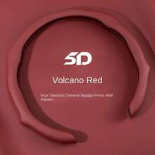 2026 New High-End Napa Leather Car Steering Wheel Cover Fur Non-Slip Durable Sweat Card Cover Simple Leather Steering Wheel Cover Universal Steering Wheel Cover Breathable Design Outdoorfun - [Volcano Red] Napa Leather - View 5