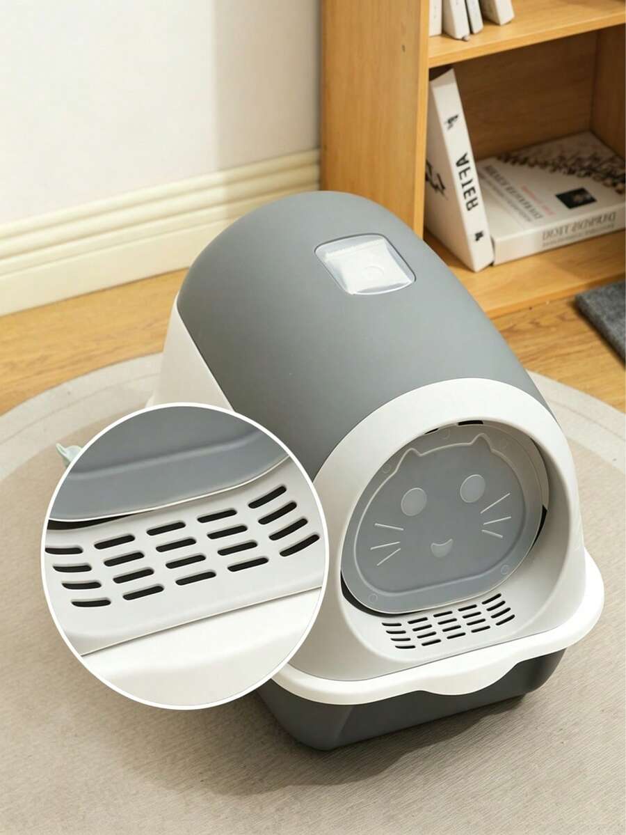 Fully Enclosed Litter Box, Odor-Proof And Splash-Proof, Comes With A Litter Scoop, Available In Multiple Colors. Spacious Interior And Easy To Clean, Offering Private Toilet Space For Cats. - one-size - View 1