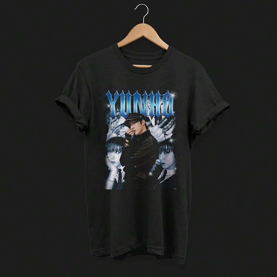 Yunho Inspired T-Shirt _ K.Pop Tour Merch - Negro - Ver 1