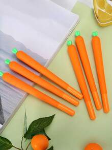 3pcs Creative Carrot-Shaped Neutral Ink Pens, Black Gel Pens For Learning And Office Stationery - Multiple Styles - View 4