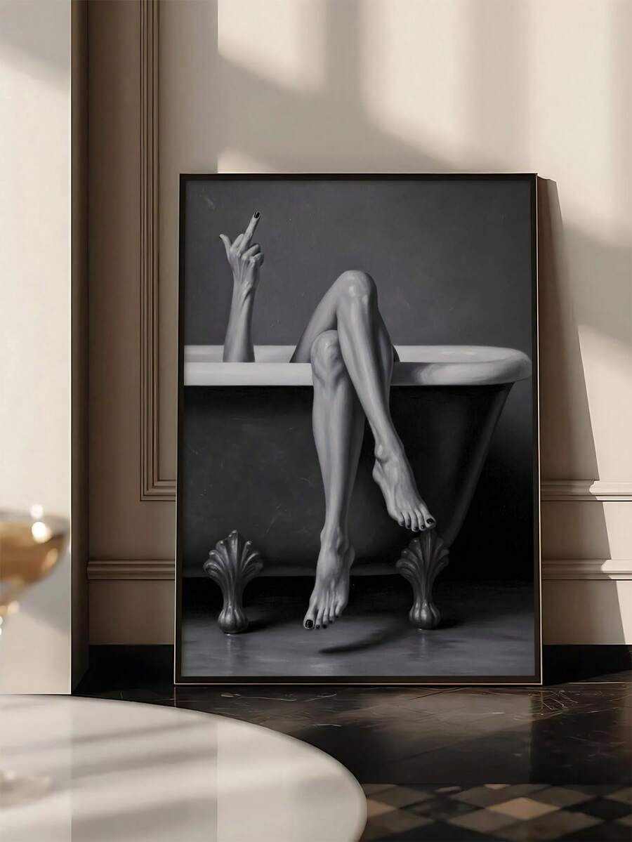1件裝 Moody Legs In Tub 海報,叛逆藝術風格,性感閱讀女性海報,節慶禮物,適用於臥室、客廳、浴室,牆面藝術,牆面裝飾,家居裝飾,房間裝飾,帆布牆面藝術,海報,含框牆面藝術,可選框 - 1PCS - 查看 1