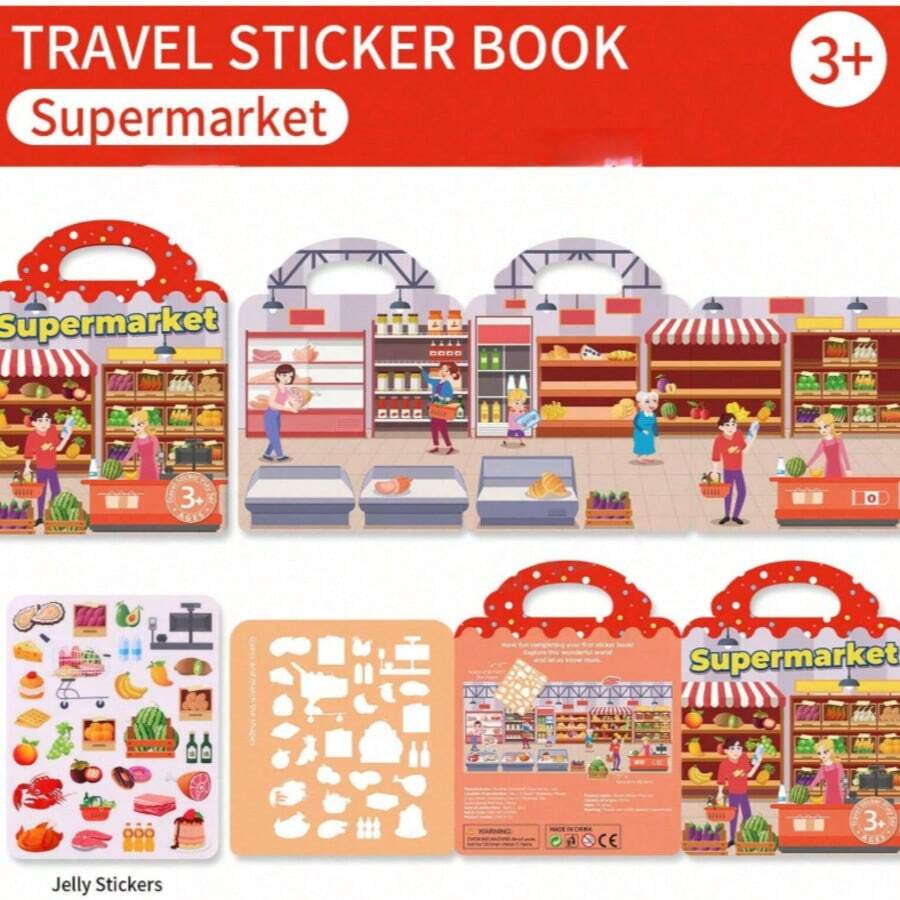 Children's Reusable Sticker Book, Children's Washable Stickers, Jelly Sticker Book, Birthday And Family Gatherings, Group Activities, Art Class Or Other Activities