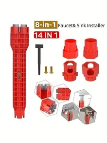 Multi-Functional Sink Faucet Installation And Repair Wrenches, 8 In 1 / 14 In 1, Designed For Non-Slip Use In Bathrooms And Kitchens, Essential Plumbing Tools - A - View 3