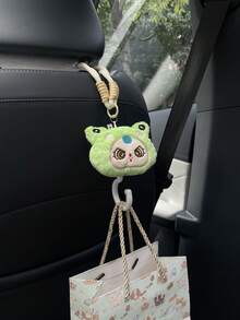 1pc Cute Cartoon Character Head Decor Car Seat Back Hook, Multifunctional Invisible Hanger For Car Seat Back, Car Interior Storage Hook, Car Decor & Storage Accessory - A - View 5