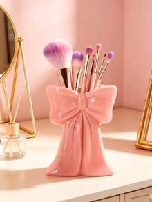 1pc Cute Bow-Shaped Pen Holder - Makeup Brush And Office Supplies Desktop Organizer, Elegant Makeup Brush Storage, Creative Decorative Design Suitable For Girls, Students And Young Women, Party Decoration, Best Friend Gift,Bedroom Room Decor,Back To School - New Model - View 7