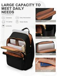 Large Capacity Travel Backpack, 14/15.6 Inch Anti-Theft Laptop Backpack, Airplane Carry-On, Waterproof College Student Backpack, Lightweight Middle/High School Bag, Large Capacity Business Laptop Backpack, Outdoor Waterproof Hiking Backpack, Multiple Colors Available - Multicolor - View 7