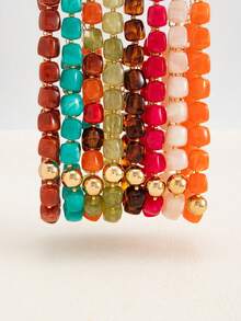 1pc Bohemian Style Casual Fashion Resin Beaded Necklace, Suitable For Daily Wear, Vacation, Travel, Leisure, A Fashionable Jewelry Gift For Family And Friends - Resin Necklace - View 8