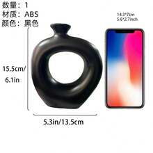 1个黑白条纹花瓶，条纹组合花瓶，家居装饰，插花花瓶，圆形装饰玻璃花瓶，适用于桌面、婚礼、餐厅、办公室、客厅 - 彩色 - 查看 11