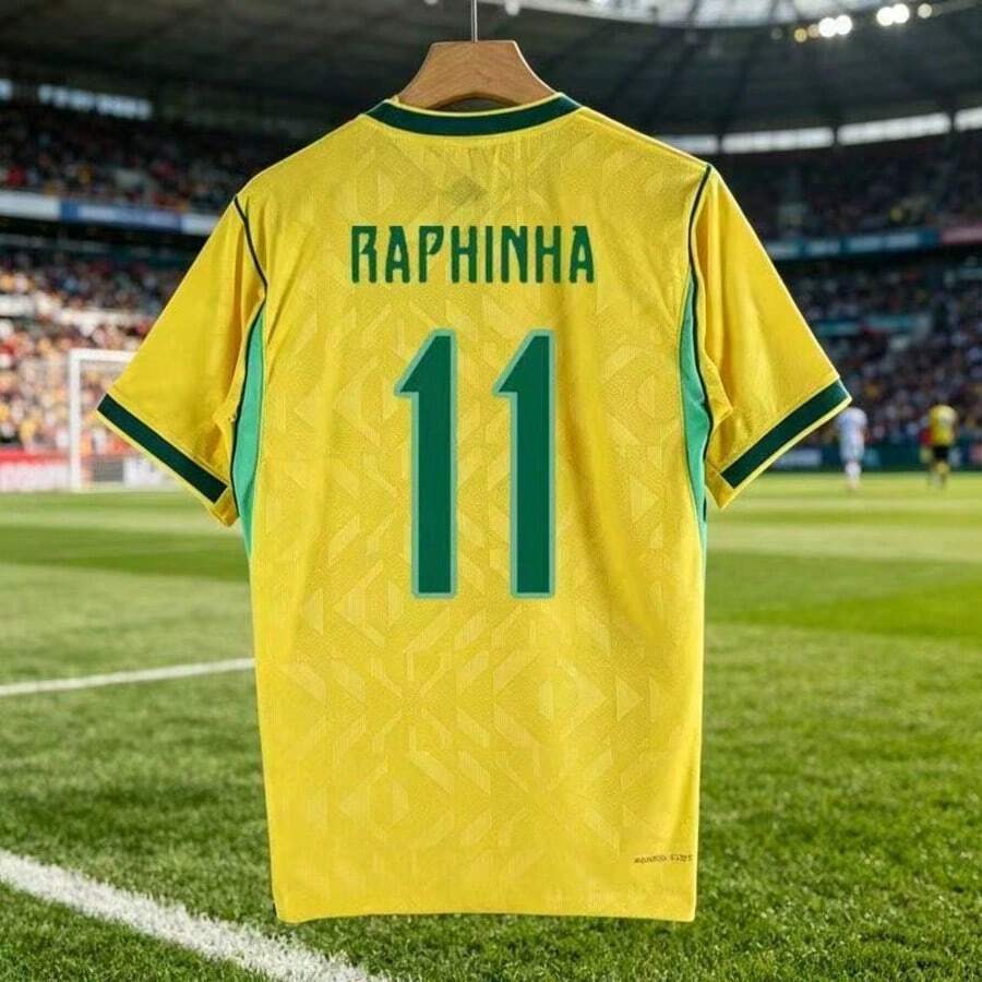 Brazil National Team 2026 Home Jersey – # 11 Raphinha – Moisture-Wicking, Lightweight, Stretchy, Casual Team Kit - Yellow - View 1