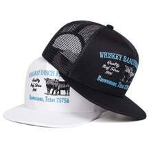 1pc Men's WHISKEY RANCH FEEDERS Snapback Hat, Personalized Cow Embroidery Baseball Cap, Streetwear Casual Hat For Spring, Autumn, Travel, Beach Vacation - Multicolor - View 8