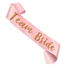1 Set Of Champagne Pink Sashes With Rose Gold Glitter Lettering, A Unique Bridesmaid/Bridesmaid Belt For Bachelor/Bachelorette Parties, Bridal Parties, Weddings - Multicolor - View 8