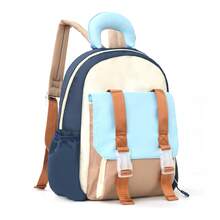Custom Embroidered Mini Colorblock Backpack, Cute And Stylish Lightweight Small Daypack, Fashionable Double Strap Shoulder Bag For Daily Use, Travel, Back-To-School - Multicolor - View 3