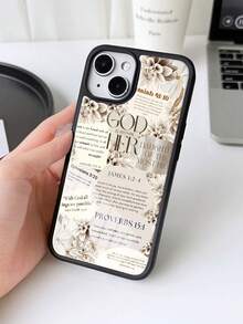 1 funda de teléfono de moda no incluye cordón ni soporte. 1 funda de teléfono suave con diseño floral y eslogan de la Biblia, textura de cuero de cobertura total, compatible con 11/12/13/14/15/16/17 Pro. - Multicolor 3 - Ver 1