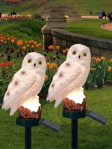 1pc Solar Powered Garden Light Outdoor, Owl Solar Garden Stake Light, Waterproof Warm White LED Light, Suitable For Garden, Yard, Lawn, Pathway Decoration (Owl) - Multicolor - View 4