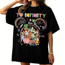 Disney's Genuine Authorization, Comfortable Color Unlimited Extension Toy Story T-Shirt, Woody, Buzz Lightyear, Tracy, Tyrannosaurus Rex T-Shirt, Disney Friends' Family 2026 Travel Suit, Retro  Gift, 100% Cotton High-Quality T-Shirt, Fitted T-Shirt, Unisex, Excellent Gift, Free Of Charge. - 黑色 - 查看 1