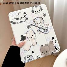 Cat, Piano, Star And Musical Note Pattern Painted Effect Tablet Protective Case With Stand, Compatible With Honor 8/9/10/X8/X8A/X9/X8Pro/X9Pro, MatePad SE 11"/MatePad 11"/11.5", MatePad Pro, Apple 10th/11th Gen 2025 (A16), Galaxy Tab A7/A9 And Other Popular Models - Style 23 - View 4