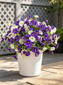 4 Bundles Artificial Flowers For Outdoor Use, Faux Morning Glory Spring Flowers, UV Resistant Faux Plastic Flowers, Suitable For Outdoor Indoor Porch Flower Pots Front Door Garden Patio Window Box Home Decor - Multicolor - View 3
