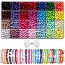 Euuztu LLchunyun 3mm Glass Seed Beads Bracelet,11200Pcs Small Beads Jewelry Making 28 Colors Friendship Bracelet Making Kit Adults Crafts - 6毫米亮光 - 查看 2