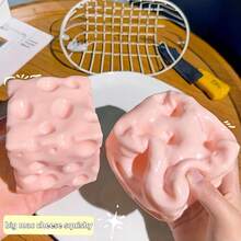 Oversized Cheese Squeeze Toy, Fluid Cube Cheese Squeeze Toy, Slow Rebound Moldable Creative Tofu Ball, Square Cheese Squeeze Stress Relief Toy, Suitable For Teens And Adults, Super Hard Jelly-Like Squeeze Ball, Sensory Stimulation, Stress Relief, Birthday Party Gift, Christmas Stocking Stuffer - Multicolor - View 8