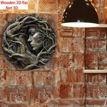 1 món đồ treo trang trí gỗ 2D phẳng hình linh hồn cây phong cách Bohemian, phù hợp cho nhà ở, quán cà phê, gara, trang trại - nghệ thuật gỗ đa năng phong cách Bohemian, không cần điện, quà tặng lý tưởng, lỗ khoan sẵn như trong bảng kích thước - Nhiều màu - Xem 5