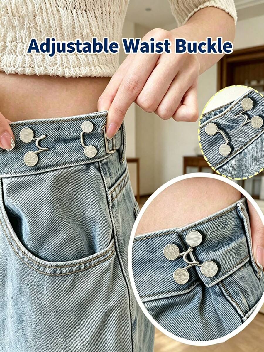 4pcs Invisible Adjustable Waist Shaper And Button Fixer, Weight Loss Clothing Accessories (Excluding Cardboard)