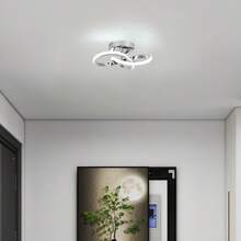 Hallway Light Acrylic Modern LED Ceiling Light Fixtures Cool White Close To Ceiling Lights For Bedroom Bathroom Kitchen Balcony Corridor Stair Aisle Curved Creative Design Celing Lamp - Clover-silver - View 10