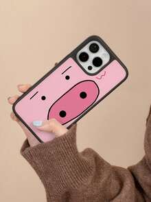 1pc Funny Creative Personalized Big Pig Nose Phone Case, Compatible With IPhone 17 ProMax/16 ProMax/15 Pro/14 Plus, Cute Minimalist Protective Cover For IPhone 13/12/11 - Pink - View 2