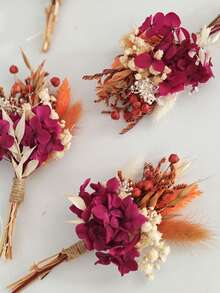 1/2/4/10/12pcs Artificial Baby's Breath And Rabbit Tail Grass Mini Bouquet, Scented Small Flower Bouquet, Home Decor Ornament, Halloween Christmas Thanksgiving Table Decoration, Wedding Decor Bouquet, Groom And Bride Premium Boutonniere, Florist Bouquet, Birthday Anniversary Gift Decor Bouquet - Multicolor - View 9