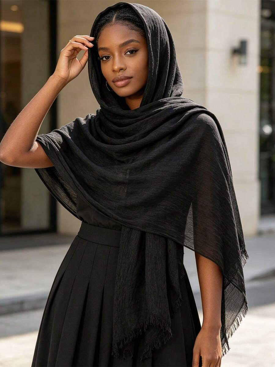 1pc 2026 Summer New Breathable Elegant Solid Color Lightweight Headscarf, Unisex Versatile Fashionable Multifunctional Neck Gaiter, Soft & Skin-Friendly - Multicolor - View 1