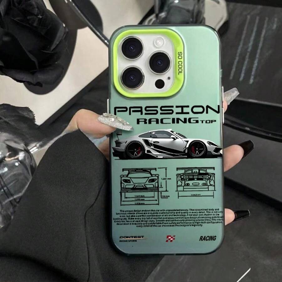 Sporty Car-Shaped Cell Phone Case With A Stylish, Impact-Resistant Design, Suitable For Multiple Models Such As The X, XR, XS Max And 11/12/13/14/15/16/17 Series With All Their Variants, Galaxy A And S Series Phones Of Different Generations, Moto E And G Series Devices, As Well As The Entire Poco And Note Line. Made Of Comfortable, Lightweight Material, It Provides Complete Protection For Your Mobile Phone, Ideal For Personal And Everyday Use. - 綠色 - 查看 1