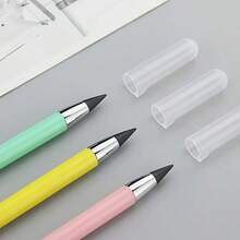 1-6pcs Solid Color No-Sharpening Round Eternal Pencils, Anti-Breakage, With Anti-Drop Lead And Eraser. These HB Inkless Art Drawing Tools Are Perfect For Professionals., Back To School - Round - View 10