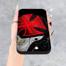 Funda para teléfono - Arte de fútbol brasileño - Estilo Cruz de Malta - Resistente |   Protección de la cámara |   A prueba de golpes y resistente a caídas |   Antideslizante Mate |   Regalo Sutil y Minimalista para los Amantes del Festival - Color mixto 1 - Ver 3