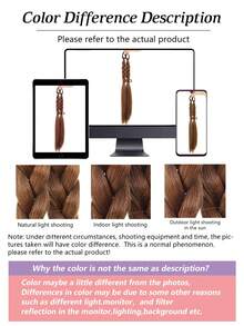 2pcs 20 Inch Synthetic Long Braided Ponytail Hair Extensions With Rubber Band For Women Daily Use Braided Hair Bundles - Multicolor - View 6