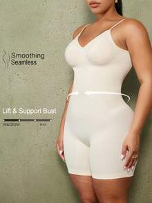 1 buah Bodysuit Pembentuk Tubuh Mikro Seksi Tanpa Punggung untuk Wanita Ukuran Plus, Musim Panas - Aprikot - View 6