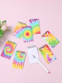 8pcs 6*10cm Rainbow Gradient Mixed Style Small Spiral Notebooks, Mini Portable Notebooks, Suitable For Baby Shower, Back To Schoo, First Day Of School - Multicolor - View 5